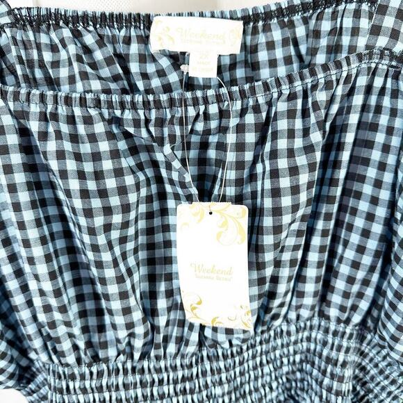 Weekend Susan Betro Smocked Empire Plaid Cami Plus Size 2X - Picture 3 of 8